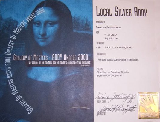 Aquatic Life ADDY award, 2000